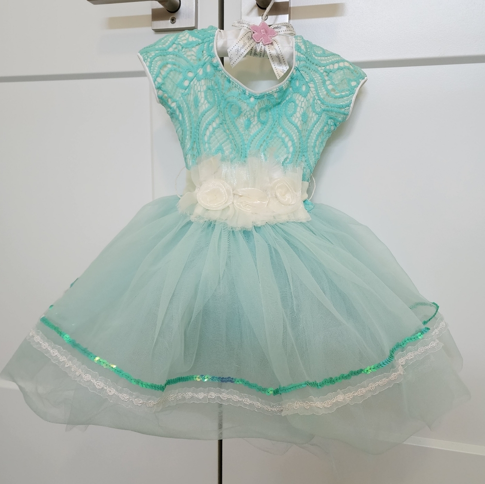 EUC Revolution Dancewear Toddler Mint Dancing Ballet Tutu Dress Pull-on XSC